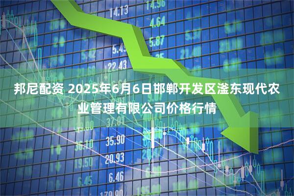 邦尼配资 2025年6月6日邯郸开发区滏东现代农业管理有限公司价格行情